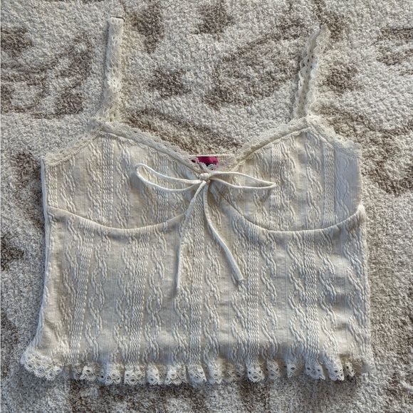 EDIKTED- Lace Trim white tank - Picture 1 of 6